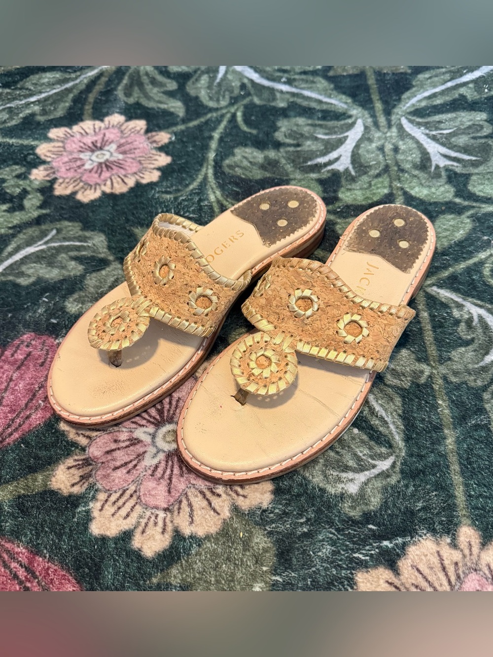 Jack rodgers gold sandal